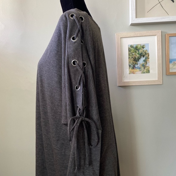 NWT Bobeau Cold Shoulder Gray Knit Sweater Dress 2X - Picture 11 of 16